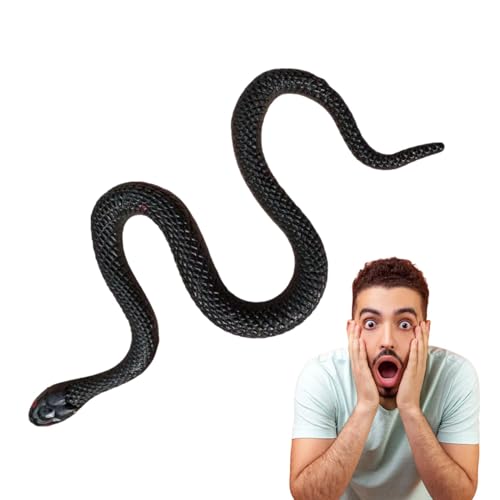 Spielzeug aus Gummi, Schlangenspielzeug für – Black Snake Toys Fake Schlange aus Gummi | Realistische tropische Waldschlangen, flexibles Spielzeug für Halloween, leichtes Spielzeug und von ulapithi