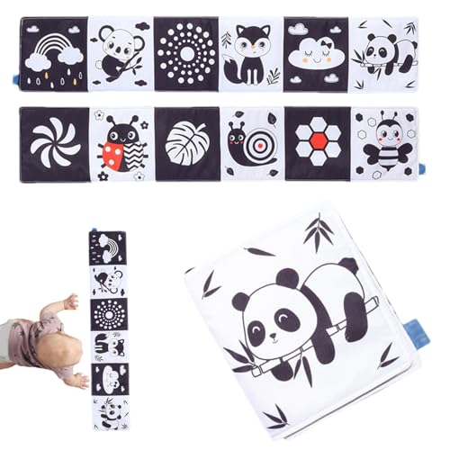 Stoffbücher für Babys, weiche Bücher für Babys – weiches Buch sensorisches Spielzeug für die frühe Erziehung | Stoffbuch schwarz und weiß, Spielzeug zum Mitnehmen für Geburtstag, Party, von ulapithi
