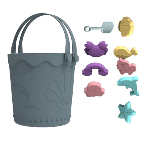 Strandsandspielzeug, -Set für , Sandspielzeug aus Silikon für | -Set geeignet für Reisen, Sandspielzeug aus Silikon mit tragbarer Netztasche für von ulapithi