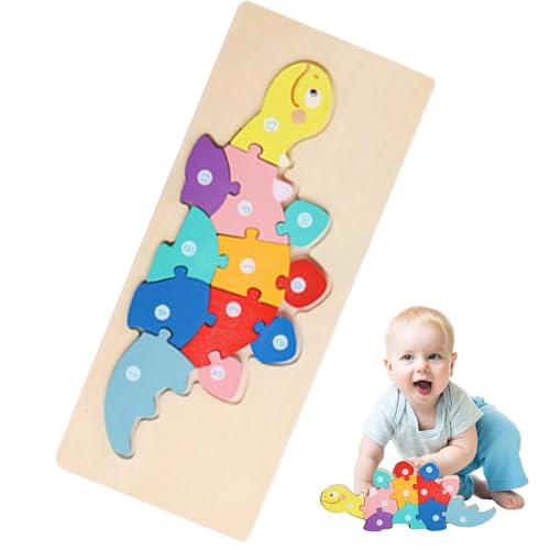 ulapithi Tangram-Puzzles für Kinder, Tierpuzzle aus Holz | Dinosaurier-Design-Puzzles für Vorschulkinder,Entzückendes, lustiges, farbenfrohes - und Stapelspielzeug für den Vorschul- und von ulapithi