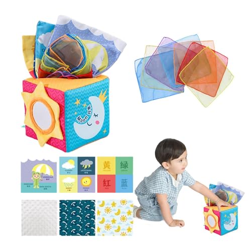 Taschentuchbox-Spielzeug, Taschentuchbox-Spielzeug | sensorisches Spielzeug mit weichem Kontrast | Lernaktivitäten für Kinder von 0 bis 2 Jahren, Lernwerkzeuge, Spielzeug von ulapithi