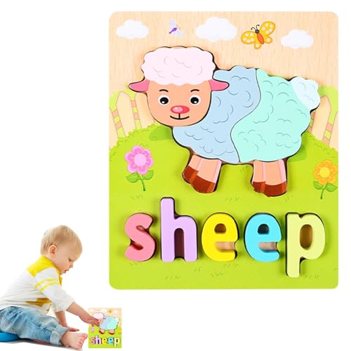 ulapithi Tierpuzzle aus Holz | 3D-Holzpuzzlespielzeug - Kognitives Montessori-Spielzeug, lustiges Lernspielzeug für Weihnachten, Jugend, Kinder von ulapithi