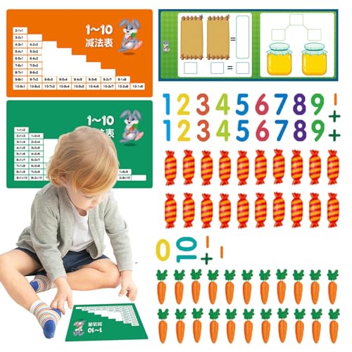 ulapithi Zahlenzählspiele, Zehn Rahmen für das Klassenzimmer | Math Manipulative Mathe Zehn Rahmen | Buntes Homeschool-Zubehör, Mathe-Zählspiele für das Kindergarten-Klassenzimmer von ulapithi