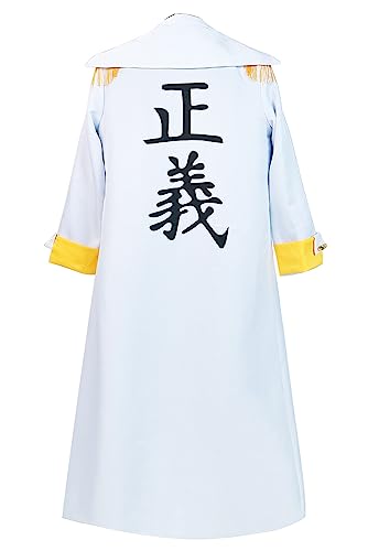 Kizaru Cosplay-Kostüm, Admiral-Umhang, Anime, Borsalino, Marines, Umhang, Erwachsene, Herren, Halloween-Outfits, Weiss/opulenter Garten, S von ulesoke