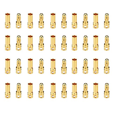 ulex 10 Paar (20 Stück) 3.5mm 3,5mm Premium Original Hochstrom Goldkontaktstecker Goldstecker Rundstecker Stecker Buchse Male Female für Lipo Akku Motor RC Modellbau von ulex