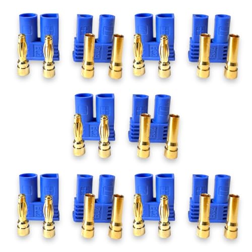 ulex® Original EC2 Premium Stecker Buchse Male Female Goldstecker Goldkontaktstecker 30A Dauerstrom für ESC Lipo Akkus von Mr.Modellbau® (5X Paar) von ulex