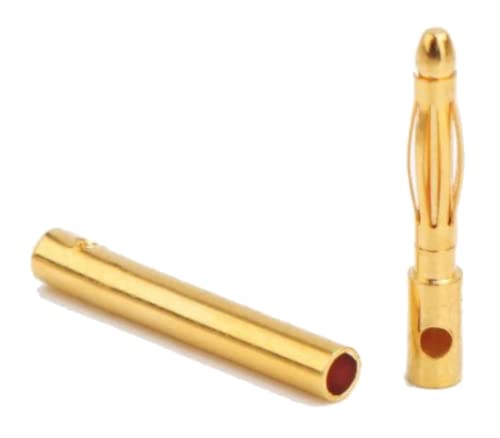 ulex 1 Paar 2mm 2 mm 2.0mm 2,0mm Goldkontaktstecker Bananen Goldstecker Stecker Buchse Male Female Männlich Weiblich für Lipo Akku ESC von Mr.Stecker Modellbau® von ulex