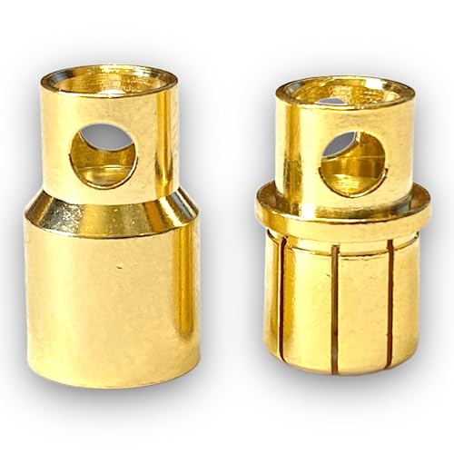 ulex 2 Paar 8mm 8 mm 8.0mm 8,0mm Premium Original Hochstrom Goldkontaktstecker Goldstecker Rundstecker Stecker Buchse Male Female Lipo Akku von Mr.Stecker Modellbau® von ulex
