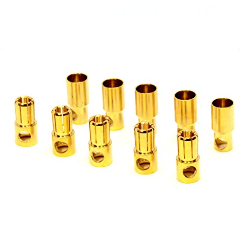 ulex 3 Paar (6 Stück) Original Premium 6,0mm 6.0mm 6mm Goldkontaktstecker Goldstecker Stecker Buchse Male Female Hochstrom für Lipo Akku ESC 120A Mr.Stecker Modellbau® von ulex