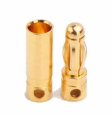 ulex 4X Paar 8 Stück 3.5mm 3,5mm Premium Original Hochstrom Goldkontaktstecker Goldstecker Rundstecker Stecker Buchse Male Female für Lipo Akku Motor ESC RC Modellbau von ulex