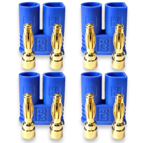 ulex 4X Stück Original EC3 Premium Stecker Male Männlich Goldstecker Goldkontaktstecker 60A Dauerstrom für ESC Lipo Akku RC Modellbau von ulex