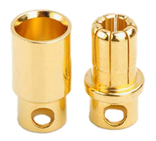 ulex 8mm 8 mm 8.0mm 8,0mm Premium Original Hochstrom Goldkontaktstecker Goldstecker Rundstecker Stecker Buchse Male Female für Lipo Akku von Mr.Stecker Modellbau® (1x Paar) von ulex