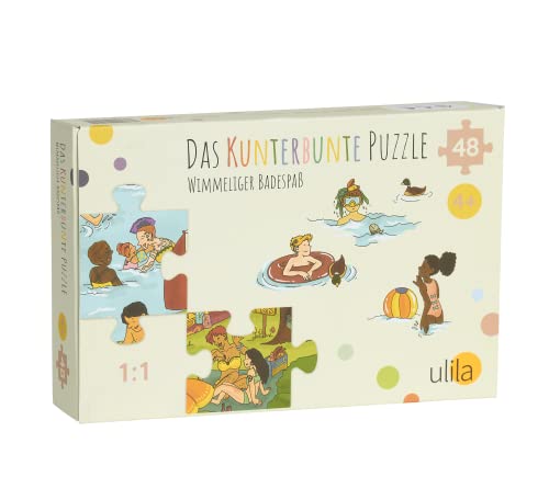 ulila Puzzle - Wimmeliger Badespaß II Das kunterbunte Puzzle für Kinder ab 3 Jahren II 48 Teile II Wimmel-Puzzle von ulila