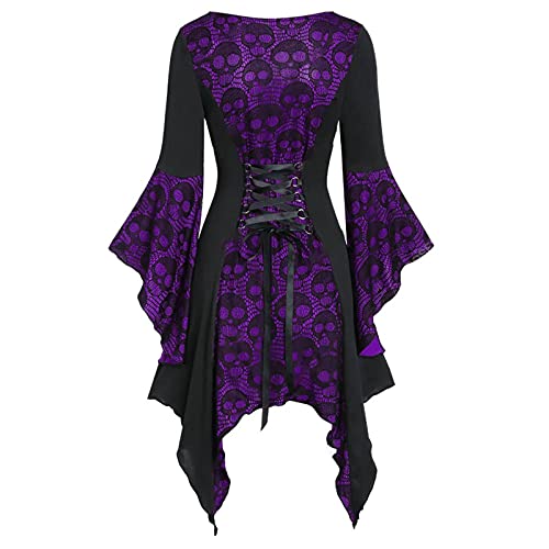 umifyxioy Karneval Kleider Damen, Gothic Kleidung Damen Kariert Trompetenärmel Mittelalter Kostüm Karneval Party Cosplay Steampunk Minikleid Renaiss Historisches Hexenkostüm Tunikakleid Mantel umifyxioy Karneval Kleider Damen, Gothic Kleidung Damen Kariert Trompetenärmel Mittelalter Kostüm Karneval Party Cosplay Steampunk Minikleid Renaiss Historisches Hexenkostüm Tunikakleid Mantel von umifyxioy