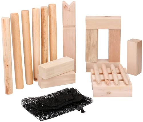 Eddy Toys 22771 Kubb Spiel - Kubb - - Holz - mit Aufbewahrungstasche - Klein von Eddy Toys