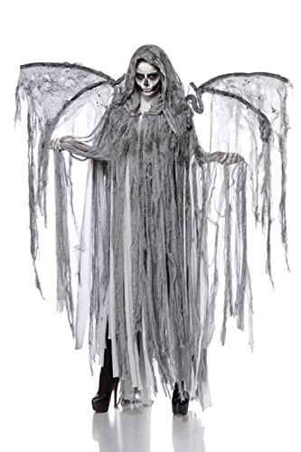 Damen Cosplay Todesengel Fantasy Kostüm Overall Verkleidung aus Fransencape, Flügel lange Fransen in grau Totenkopf Onsesize Damen Cosplay Todesengel Fantasy Kostüm Overall Verkleidung aus Fransencape, Flügel lange Fransen in grau Totenkopf Onsesize von unbekannt