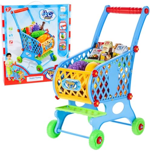 unbekannt XXL Einkaufswagen für Kinder - extra viel Inhalt - Kaufladen Laden Einkaufskorb Shopping Bag Supermarkt Spiel Familienspiel von HUKITECH mit hohem Spaßfaktor von unbekannt