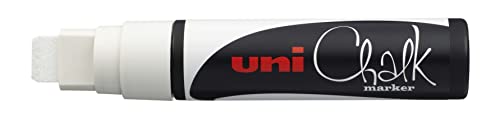 uni-ball 186601 - Fenster- & Kreidemarker UNI CHALK PWE-17K 15 mm, mit breiter Keilspitze, weiß von uni-ball