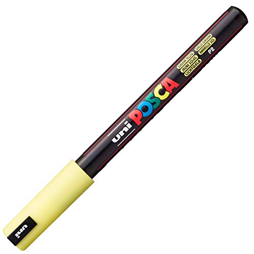 uni-ball 181705 - POSCA Marker mit extra feiner Spitze, 0,7 mm Strichstärke, lichtgelb, gelb von uni-ball