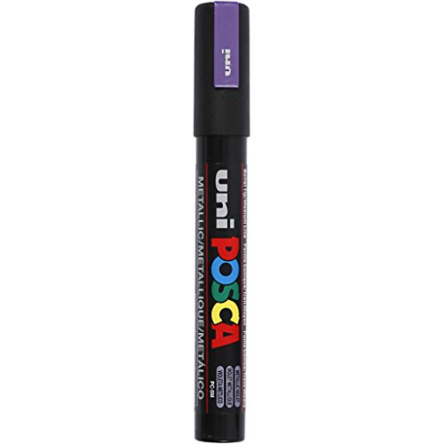 POSCA 182588 - POSCA Marker mit mittelfeiner Rundspitze, violet metallic von Uni-Ball