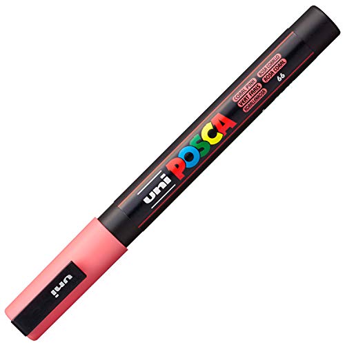 POSCA 186527 - POSCA Marker mit feiner Rundspitze, korallenrosa von Uni-Ball