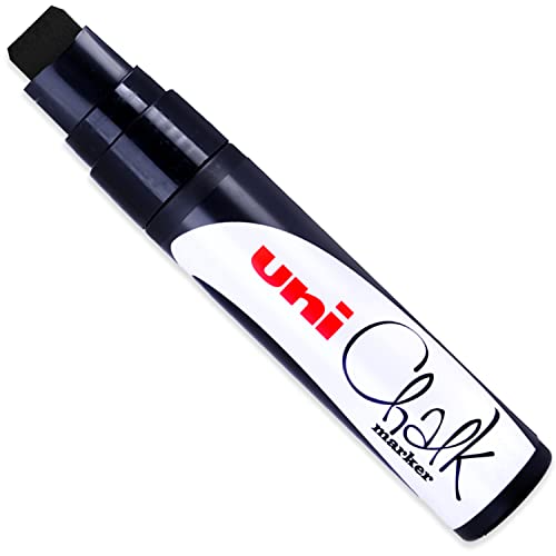 uni-ball 186699 - Fenster- & Kreidemarker UNI CHALK PWE-17K 15 mm, mit breiter Keilspitze, schwarz von Uni