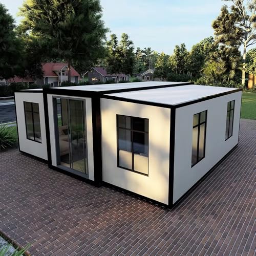 Erweiterbares Containerhaus mit 3 Schlafzimmern, 6 m, vorgefertigtes, modulares kleines Haus mit integrierter Toilette und Dusche, mobile Stahlkonstruktion, Wohneinheit von uqlpxz