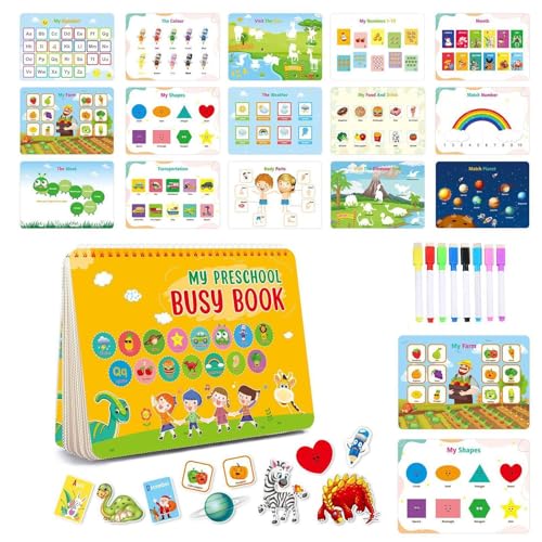 usefulbeauty Aktivitätenbuch für Kleinkinder, beschäftigtes Buch für den Kindergarten, Lernaktivitäten im Vorschulalter wiederverwendbar, Lernbücher für Kleinkinder | Lernspielzeug für von usefulbeauty