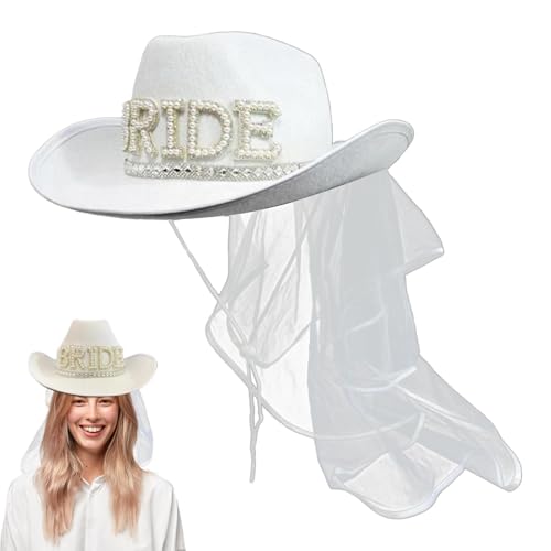 usefulbeauty Cowboyhut mit Schleier – Cowboyhut weiß mit Strass | Zubehör für Damen für Partys, Festivals, Kostüme, usefulbeauty Cowboyhut mit Schleier – Cowboyhut weiß mit Strass | Zubehör für Damen für Partys, Festivals, Kostüme, von usefulbeauty