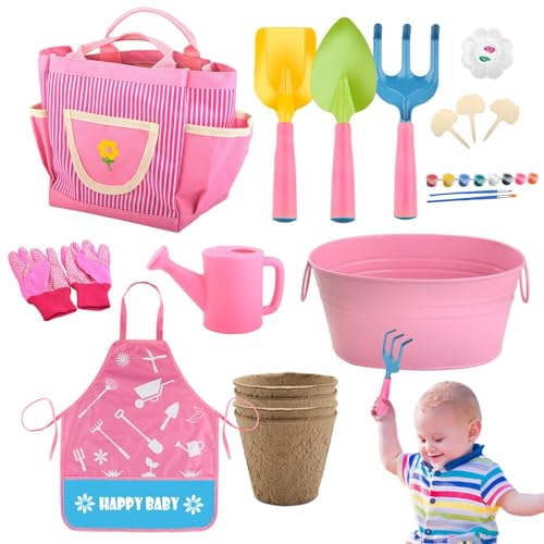 usefulbeauty Gartenwerkzeug-Set für Kleinkinder, 19-teiliges manuelles Garten-Set, Zuchtwerkzeuge, Gartenwerkzeuge, sicheres Spielzeug, Werkzeug-Set von usefulbeauty