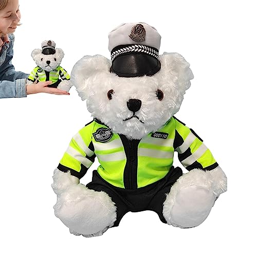 usefulbeauty Gefüllter Polizeibär, Dekorativer Plüschbär, Weicher Plüschbär mit abnehmbarem Polizeikleid, Plüschtier für Kinder, Mädchen und usefulbeauty Gefüllter Polizeibär, Dekorativer Plüschbär, Weicher Plüschbär mit abnehmbarem Polizeikleid, Plüschtier für Kinder, Mädchen und von usefulbeauty