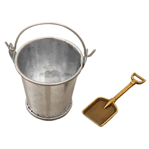 usefulbeauty Miniatur Feengarten Zubehör - 2X Puppenhaus Sand Spaten | Detailliertes Eimer-Set Für Kreativprojekte Zu Hause, Schule Und Beruf Für Mädchen von usefulbeauty