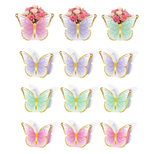 usefulbeauty Schmetterlings-Motto-Partydekorationen – Schmetterlings-Tischaufsätze – 12 Stück Schmetterlings-Tischdekoration – Schmetterlingsdekorationen für Babypartys von usefulbeauty