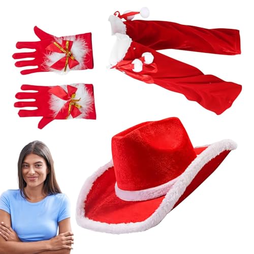 usefulbeauty Weihnachtsoutfit für Frauen, Weihnachts-Cowboyhut – Weihnachtsoutfit mit Weihnachtsmann-Cowboyhut | Weihnachtsmann-Kostüm-Set, 3-facher Weihnachtsmann-Kostüm, Cosplay-Partyzubehör für usefulbeauty Weihnachtsoutfit für Frauen, Weihnachts-Cowboyhut – Weihnachtsoutfit mit Weihnachtsmann-Cowboyhut | Weihnachtsmann-Kostüm-Set, 3-facher Weihnachtsmann-Kostüm, Cosplay-Partyzubehör für von usefulbeauty