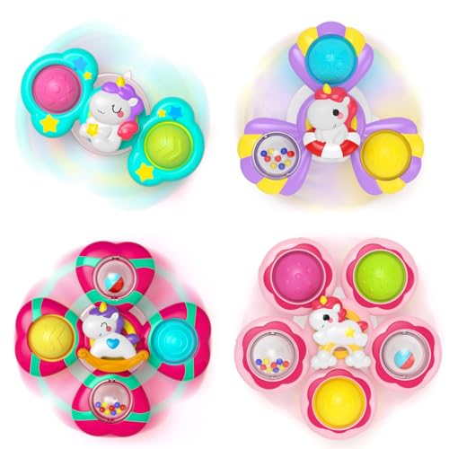 Usrela Saugnapf Spinner Spielzeug für Baby Kinder, 4 Pcs Baby Fidget Spielzeug, Spinner Sensorische Spielzeug für Kleinkinder 1-3, Badespielzeug Geburtstagsgeschenk ab 1 2 3 Jahre Kleinkinder Usrela Saugnapf Spinner Spielzeug für Baby Kinder, 4 Pcs Baby Fidget Spielzeug, Spinner Sensorische Spielzeug für Kleinkinder 1-3, Badespielzeug Geburtstagsgeschenk ab 1 2 3 Jahre Kleinkinder von usrela