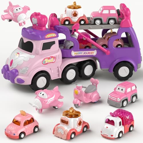 usrela 7 in 1 Autos Spielzeug ab 2 3 Jahre Mädchen, 1-3 Jahre Geschenke Mädchen, Transportwagen-LKW mit Licht und Musik, Geburtstagsgeschenke für 2 + 3 + 4 Mädchen usrela 7 in 1 Autos Spielzeug ab 2 3 Jahre Mädchen, 1-3 Jahre Geschenke Mädchen, Transportwagen-LKW mit Licht und Musik, Geburtstagsgeschenke für 2 + 3 + 4 Mädchen von usrela