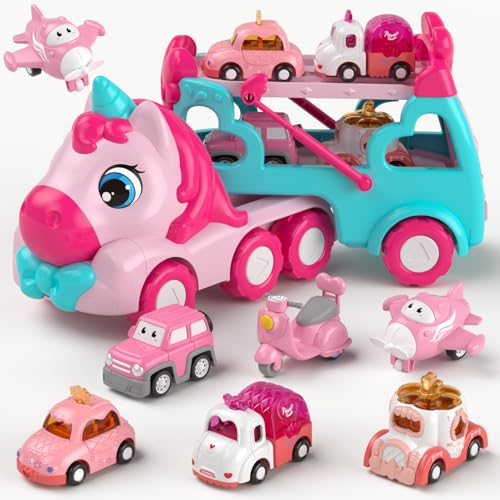 usrela Spielzeug ab 2 3 4 Jahre Mädchen, 7-in-1 Mädchen Transporter-LKW für Kleinkinder, Spielzeugautos mit Licht und Musik, Geburtstag Geschenke ab 1 + 2 + Jahre Mädchen usrela Spielzeug ab 2 3 4 Jahre Mädchen, 7-in-1 Mädchen Transporter-LKW für Kleinkinder, Spielzeugautos mit Licht und Musik, Geburtstag Geschenke ab 1 + 2 + Jahre Mädchen von usrela