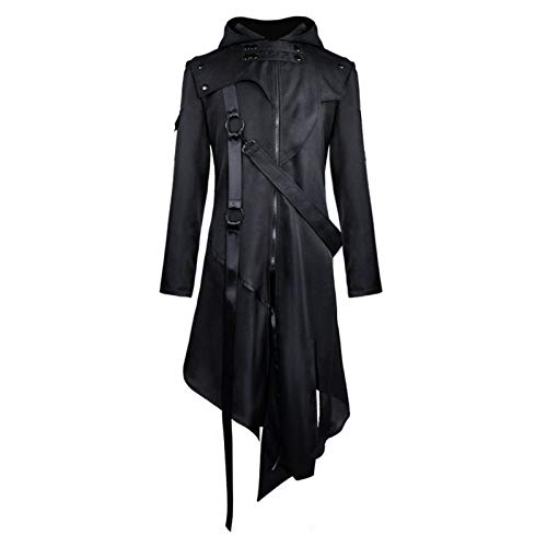 Herren Steampunk Frackjacke Vintage Mittelalter Kostüm Renaissance Wikinger Barock Langarm Kleidung Kostüme Für Halloween Herren Übergröße Horror Kostüm Fasching Festival Rave Outfit Schwarz S von uxxnjfg