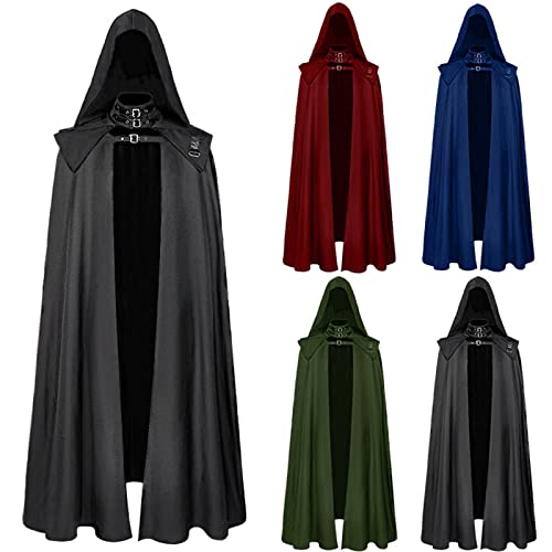 Mittelalter Kleidung Herren Schwarzer Umhang mit Kapuze - Vampir Halloween Kostüm Herren Horror Partnerkostüme Vintage Gothic Uniform Steampunk Cosplay Renaissance Umhang Mittelalter Kleidung Herren Schwarzer Umhang mit Kapuze - Vampir Halloween Kostüm Herren Horror Partnerkostüme Vintage Gothic Uniform Steampunk Cosplay Renaissance Umhang von uxxnjfg