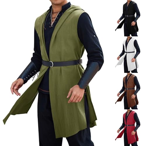 uxxnjfg Halloween Kostüm Herren Top ohne Ärme mit Kapuzen - Mittelalter Kleidung Steampunk Wikinger Oberteil Party Cosplay Kleidung Fasching Karneval Kostüme für Erwachsene uxxnjfg Halloween Kostüm Herren Top ohne Ärme mit Kapuzen - Mittelalter Kleidung Steampunk Wikinger Oberteil Party Cosplay Kleidung Fasching Karneval Kostüme für Erwachsene von uxxnjfg