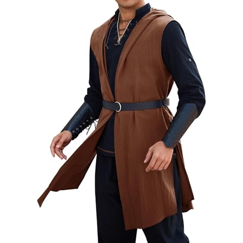 uxxnjfg Halloween Kostüm Herren Top ohne Ärme mit Kapuzen - Mittelalter Kleidung Steampunk Wikinger Oberteil Party Cosplay Kleidung Fasching Karneval Kostüme für Erwachsene uxxnjfg Halloween Kostüm Herren Top ohne Ärme mit Kapuzen - Mittelalter Kleidung Steampunk Wikinger Oberteil Party Cosplay Kleidung Fasching Karneval Kostüme für Erwachsene von uxxnjfg