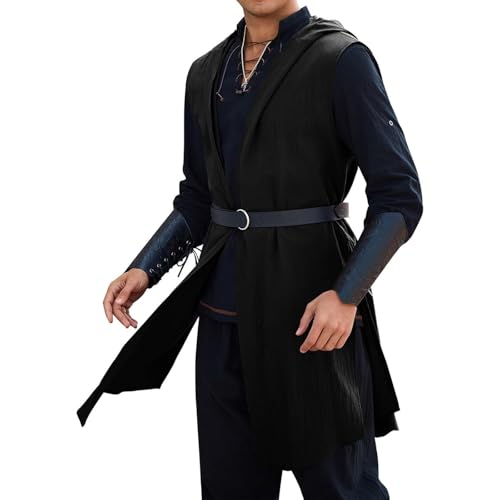 uxxnjfg Halloween Kostüm Herren Top ohne Ärme mit Kapuzen - Mittelalter Kleidung Steampunk Wikinger Oberteil Party Cosplay Kleidung Fasching Karneval Kostüme für Erwachsene uxxnjfg Halloween Kostüm Herren Top ohne Ärme mit Kapuzen - Mittelalter Kleidung Steampunk Wikinger Oberteil Party Cosplay Kleidung Fasching Karneval Kostüme für Erwachsene von uxxnjfg