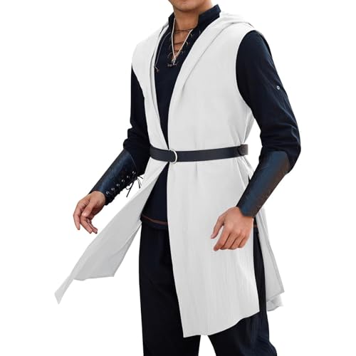 uxxnjfg Halloween Kostüm Herren Top ohne Ärme mit Kapuzen - Mittelalter Kleidung Steampunk Wikinger Oberteil Party Cosplay Kleidung Fasching Karneval Kostüme für Erwachsene uxxnjfg Halloween Kostüm Herren Top ohne Ärme mit Kapuzen - Mittelalter Kleidung Steampunk Wikinger Oberteil Party Cosplay Kleidung Fasching Karneval Kostüme für Erwachsene von uxxnjfg
