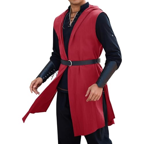 uxxnjfg Halloween Kostüm Herren Top ohne Ärme mit Kapuzen - Mittelalter Kleidung Steampunk Wikinger Oberteil Party Cosplay Kleidung Fasching Karneval Kostüme für Erwachsene uxxnjfg Halloween Kostüm Herren Top ohne Ärme mit Kapuzen - Mittelalter Kleidung Steampunk Wikinger Oberteil Party Cosplay Kleidung Fasching Karneval Kostüme für Erwachsene von uxxnjfg
