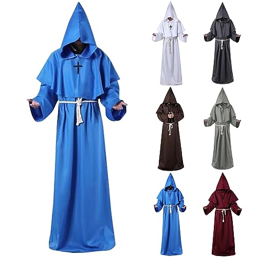 uxxnjfg Halloween Kostüm Mönch Priester Gewand Hexer Kostüm mit Kapuze Renaissance Cosplay Mittelalterliche Kapuze Herren Männer Karneval Mönchskutte Mittelalter Kleidung uxxnjfg Halloween Kostüm Mönch Priester Gewand Hexer Kostüm mit Kapuze Renaissance Cosplay Mittelalterliche Kapuze Herren Männer Karneval Mönchskutte Mittelalter Kleidung von uxxnjfg