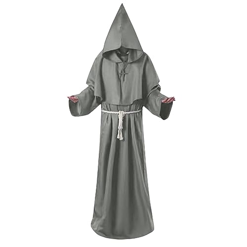 uxxnjfg Halloween Kostüm Mönch Priester Gewand Hexer Kostüm mit Kapuze Renaissance Cosplay Mittelalterliche Kapuze Herren Männer Karneval Mönchskutte Mittelalter Kleidung uxxnjfg Halloween Kostüm Mönch Priester Gewand Hexer Kostüm mit Kapuze Renaissance Cosplay Mittelalterliche Kapuze Herren Männer Karneval Mönchskutte Mittelalter Kleidung von uxxnjfg