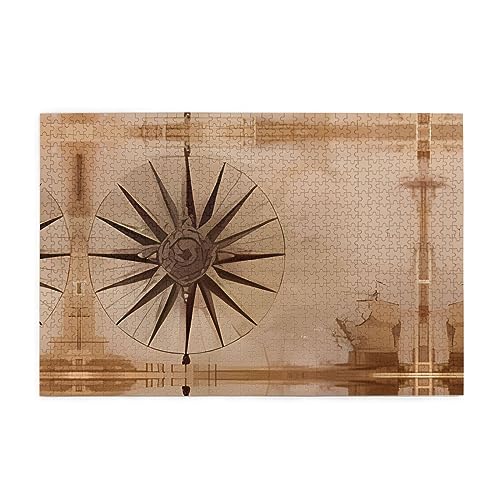 Personalisiertes Puzzle – Erstellen Sie ein individuelles Bilderpuzzle für Familienspaß und Entspannung, 1000-teilige Kompasskarte, nautisch Personalisiertes Puzzle – Erstellen Sie ein individuelles Bilderpuzzle für Familienspaß und Entspannung, 1000-teilige Kompasskarte, nautisch von vacsAX