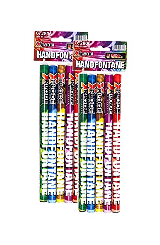 vama Xplode farbige Handfontänen in 5 Farben für Hochzeit Geburtstag Party tierfreundlich Jugendfeuerwerk (2 Packungen) von vama