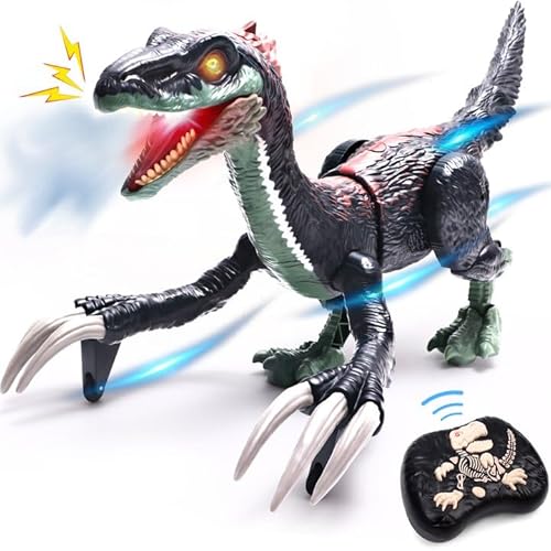 vamei Ferngesteuerter Dinosaurier Spielzeug Roboter für Kinder mit Licht & Ton,Beweglich Therizinosaurus Ferngesteuert RC Dino Spielzeug Geschenk für Kinder Jungen ab 3 4 5 6 7 8 Jahre von vamei