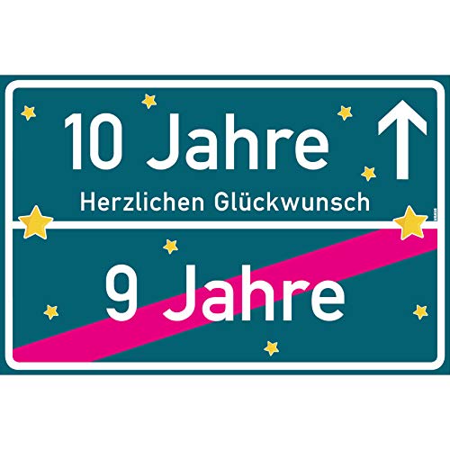 vanva 10 Geschenk Junge Schild mit Spruch Herzlichen Glückwunsch Ortsschild Mehrfarbig vanva 10 Geschenk Junge Schild mit Spruch Herzlichen Glückwunsch Ortsschild Mehrfarbig von vanva